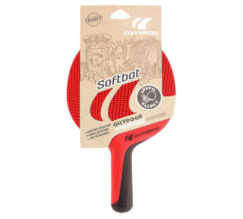 Ракетка для настільного тенісу Cornilleau SOFTBAT OUTDOOR, червона