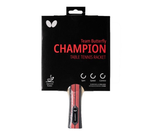 Ракетка для настільного тенісу BUTTERFLY Champion Team, чорно-червона