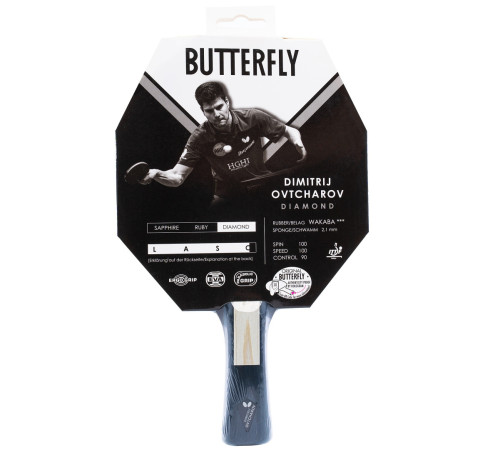 Ракетка для настільного тенісу BUTTERFLY Ovtcharov Diamond, чорна