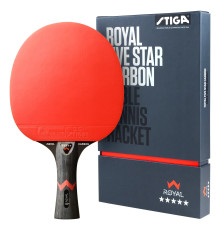 Ракетка для настільного тенісу Stiga Royal Carbon 5 Star FL, чорно-червона