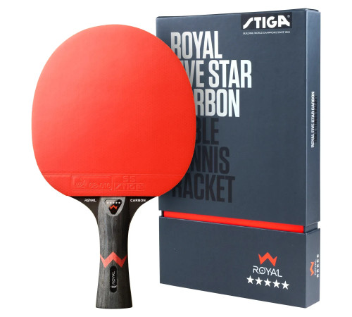 Ракетка для настільного тенісу Stiga Royal Carbon 5 Star FL, чорно-червона