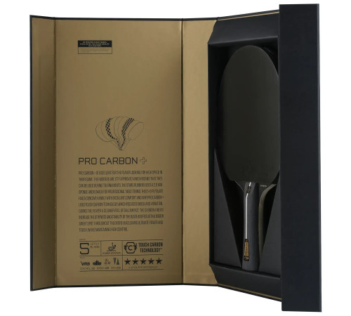 Ракетка для настільного тенісу Stiga Pro Carbon Plus 5 Star FL, чорна