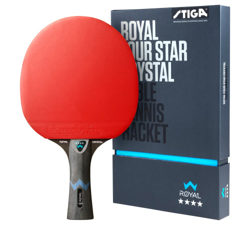 Ракетка для настільного тенісу Stiga Royal Crystal 4 Star FL, чорно-червона