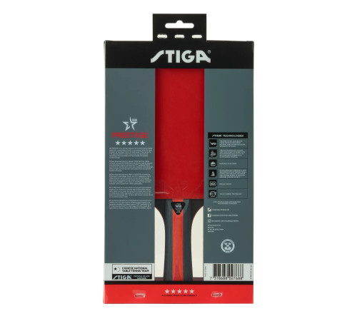 Ракетка для настільного тенісу Stiga Prestige 5 Star FL, чорно-червона