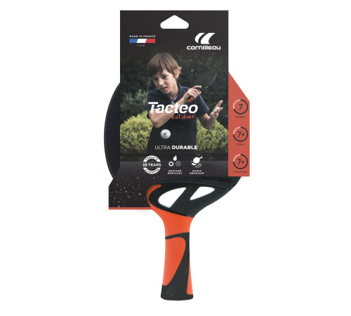 Ракетка для настільного тенісу Cornilleau TACTEO 50 OUTDOOR, чорно-помаранчева