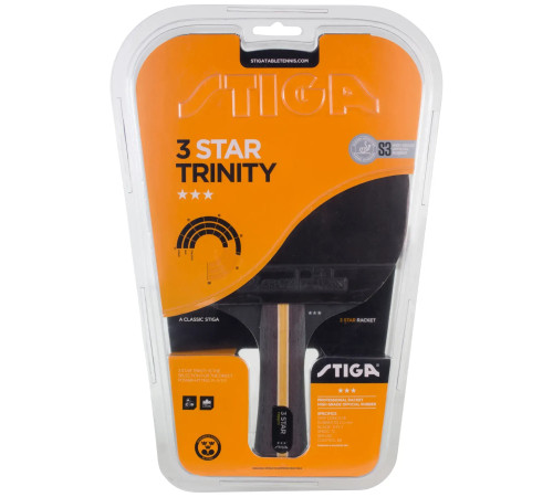 Ракетка для настільного тенісу Stiga Trinity 3 Star FL, чорно-червона