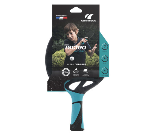 Ракетка для настільного тенісу Cornilleau TACTEO 50 OUTDOOR, чорно-блакитна