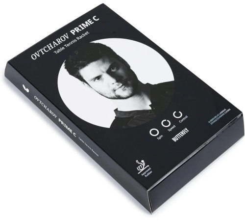 Ракетка для настільного тенісу Butterfly Ovtcharov Prime C Carbon FL, чорно-червона