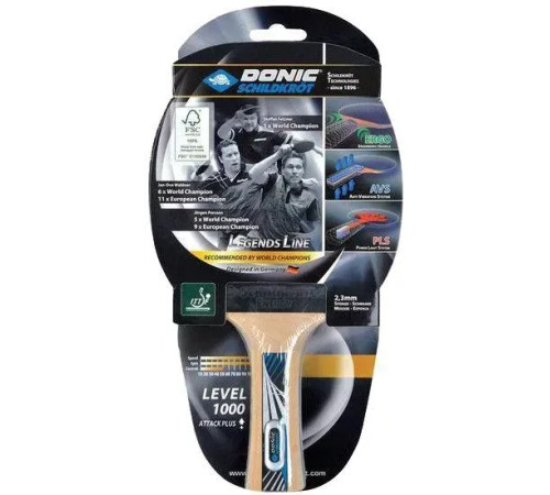 Ракетка для настільного тенісу Donic-Schildkrot Legends 1000 FSC, чорна