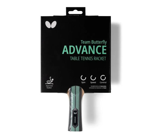 Ракетка для настільного тенісу Team Butterfly Advance FL, чорно-червона