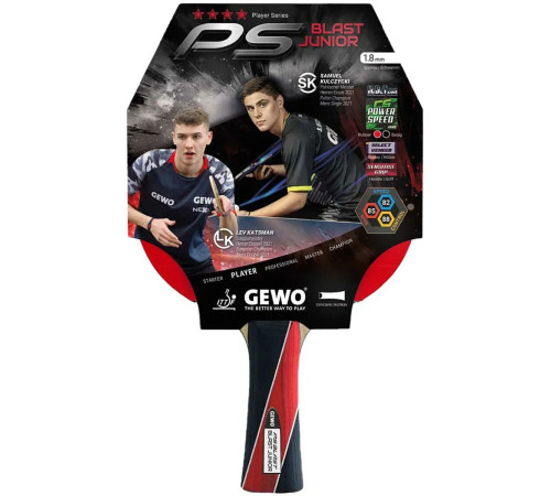 Ракетка для настільного тенісу Gewo PS Blast Junior FL, червона