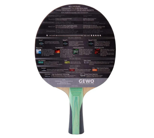 Ракетка для настільного тенісу Gewo CS Energy Carbon Pro FL, чорно-червона