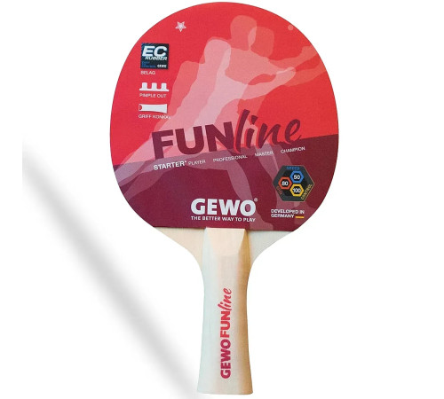 Ракетка для настільного тенісу Gewo Fun-Starter FL, чорно-червона