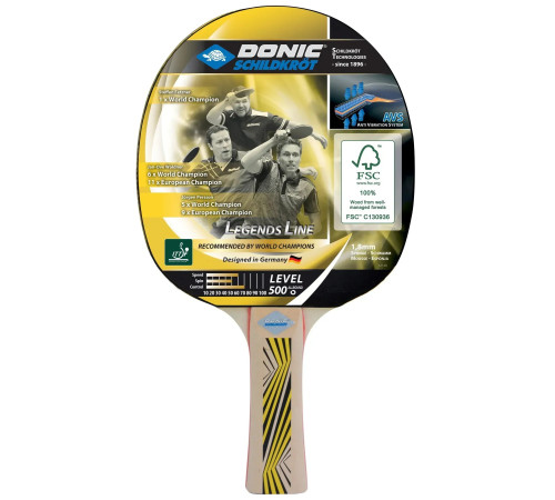Ракетка для настільного тенісу Donic-Schildkrot Legends 500 FSC, чорна