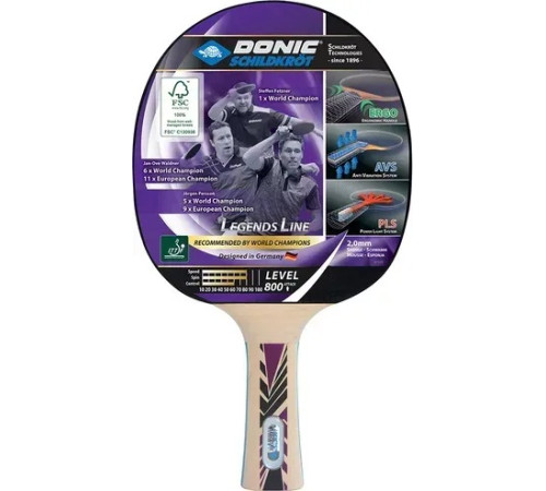 Ракетка для настільного тенісу Donic-Schildkrot Legends 800 FSC, чорна