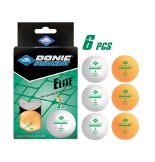 М'ячі для настільного тенісу DONIC Elite 6 шт, помаранчево-білі