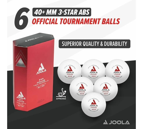 М'ячі для настільного тенісу Joola Prime 40+ White 6 шт, білі