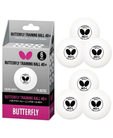 М'ячі для настільного тенісу BUTTERFLY TRAINING 6 шт, білі
