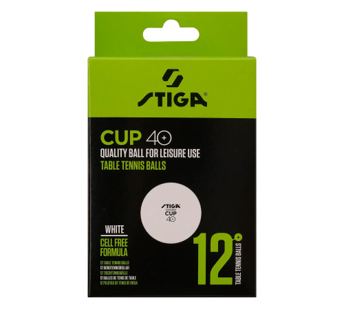 М'ячі для настільного тенісу Stiga Cup ABS 12 шт, білі М'ячі для настільного тенісу Stiga Cup ABS 12 шт, білі