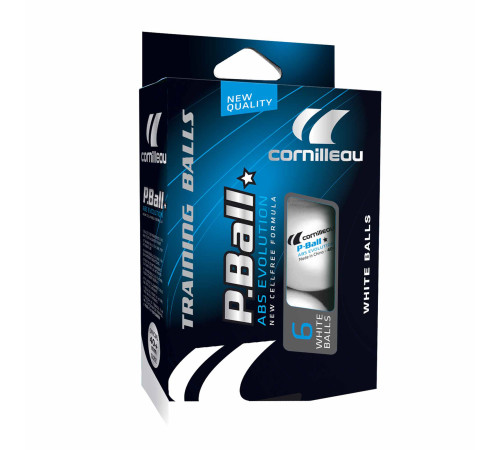 М'ячі для настільного тенісу Cornilleau P-BALL ABS EVOLUTION 1* 6 шт, білі