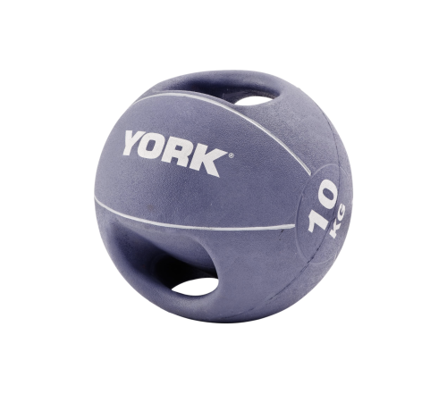 М'яч медбол 10 кг York Fitness із двома ручками фіолетовий М'яч медбол 10 кг York Fitness із двома ручками фіолетовий