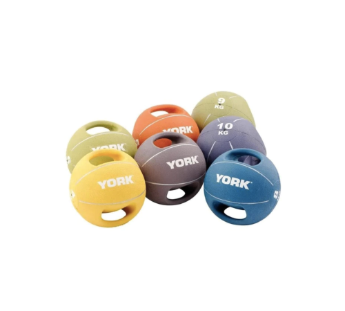 М'яч медбол 10 кг York Fitness із двома ручками фіолетовий М'яч медбол 10 кг York Fitness із двома ручками фіолетовий