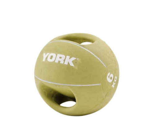 М'яч медбол 6 кг York Fitness із двома ручками, салатовий М'яч медбол 6 кг York Fitness із двома ручками, салатовий