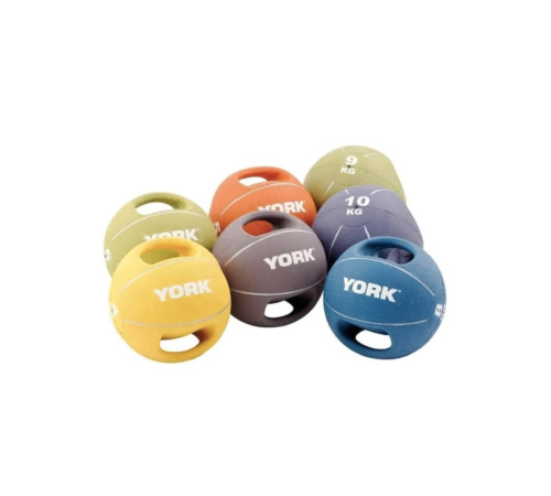 М'яч медбол 7 кг York Fitness із двома ручками, сірий М'яч медбол 7 кг York Fitness із двома ручками, сірий