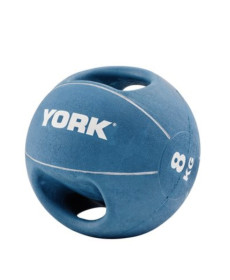 М'яч медбол 8 кг York Fitness із двома ручками, синій