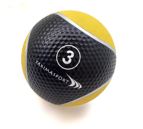 Медичний м'яч YakimaSport 3 кг, чорно-жовтий Медичний м'яч YakimaSport 3 кг, чорно-жовтий