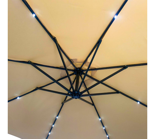 Парасоля садова з LED підсвіткою Bonro B-7012LP 3 м, 8 спиць, бежева Парасоля садова з LED підсвіткою Bonro B-7012LP 3 м, 8 спиць, бежева