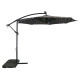 Парасоля садова з LED підсвіткою Bonro B-7012LP 3 м, 8 спиць, сіра