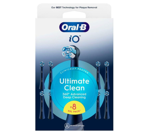 Насадка для електричної зубної щітки BRAUN Oral-B iO RB CBF-8 Ultimate Clean Чорні (8)