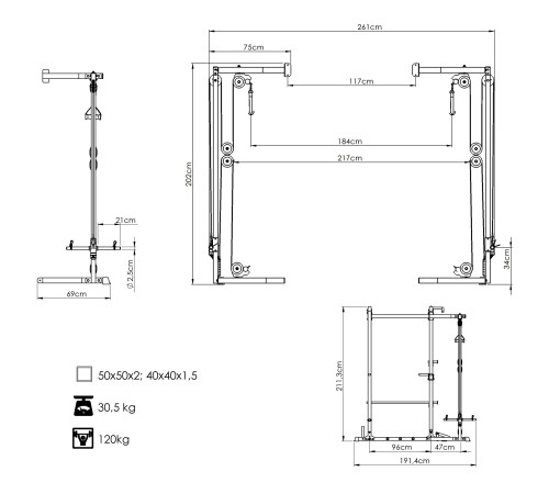 Верхня тяга Marbo Sport MS-W108 2.0 для стійок MS-U112 2.0 та MS-U115 2.0