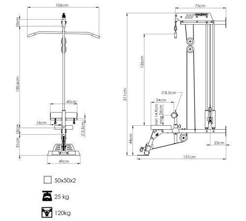 Верхня та нижня тяга Marbo Sport MS-W104 2.0