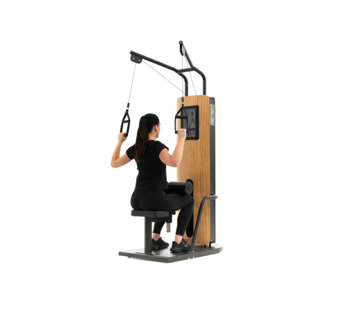 NOHRD StudioLine Lat Pulldown machine Oak with monitor