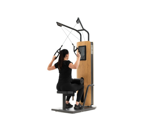 NOHRD StudioLine Lat Pulldown machine Oak with monitor