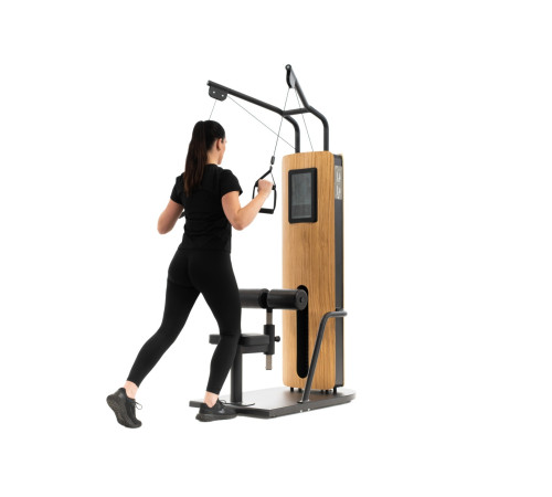 NOHRD StudioLine Lat Pulldown machine Oak with monitor