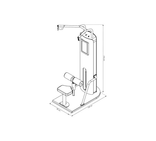NOHRD StudioLine Lat Pulldown machine Oak with monitor