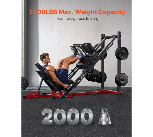 Жим ногами VEVOR HM1904, чорно-червоний