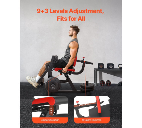 Жим ногами VEVOR UB2903A, чорно-червоний