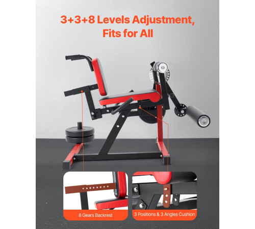 Жим ногами VEVOR UB2914, чорно-червоний