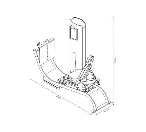 NOHRD StudioLine Leg Press machine Oak with monitor