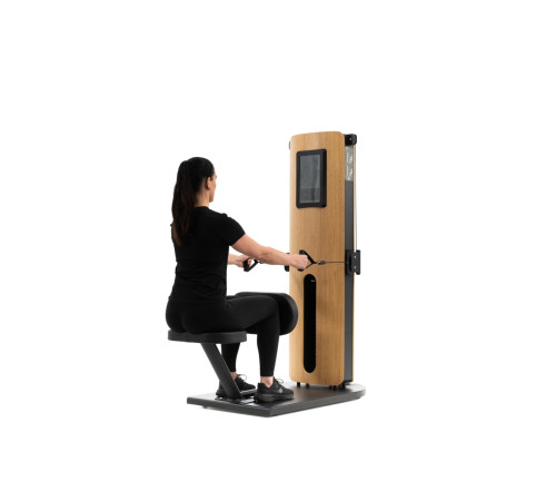 NOHRD StudioLine Seated Row machine Oak with monitor