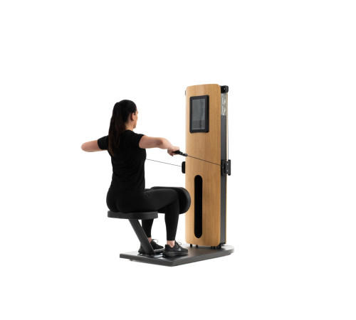NOHRD StudioLine Seated Row machine Oak with monitor
