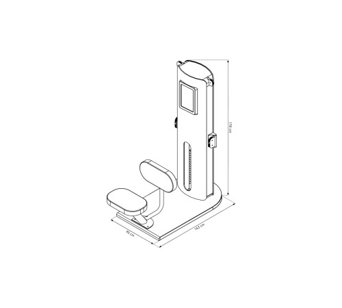 NOHRD StudioLine Seated Row machine Oak with monitor