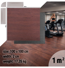 Захисний килимок inSPORTline Luxteko Waffle 100 x 100 x 2 см дерево