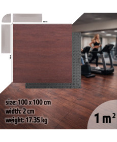 Захисний килимок inSPORTline Luxteko Waffle 100 x 100 x 2 см дерево