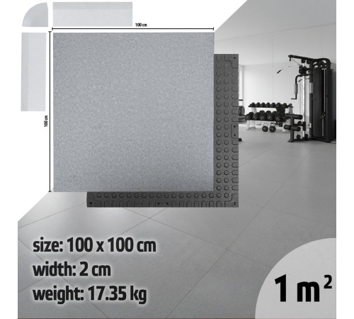 Захисний килимок inSPORTline Luxteko Waffle 100 x 100 x 2 см мармур