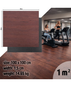 Захисний килимок inSPORTline Luxteko Flat 100 x 100 x 1,5 см, дерево